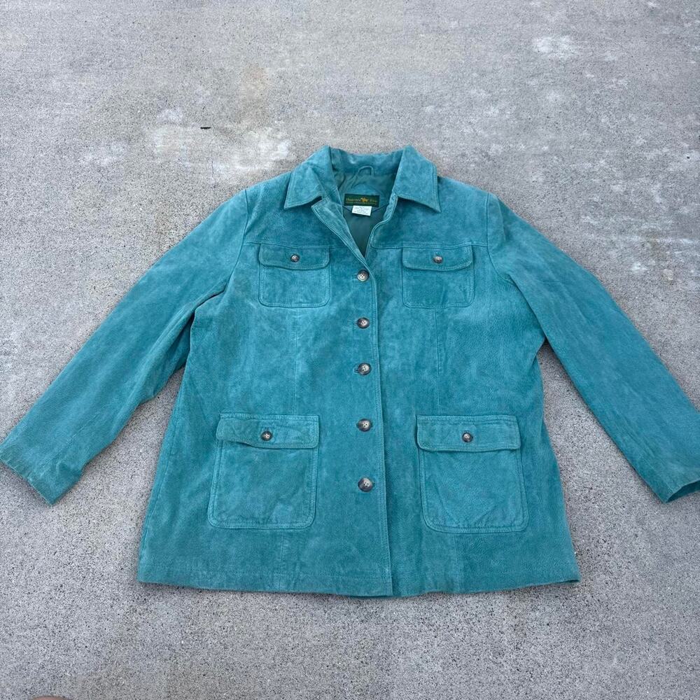 Vintage hunters run teal suede WOMENS JACKET